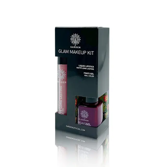 GARDEN Glam Make Up Kit Liquid Lipstick Matte Κραγιόν Perfect Rose 02, 4ml & 7Days Gel Nail Polish Βερνίκι 46,12ml