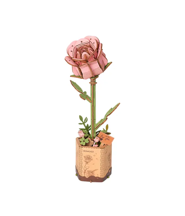 Robotime Wooden Bloom Craft Pink Rose TW041