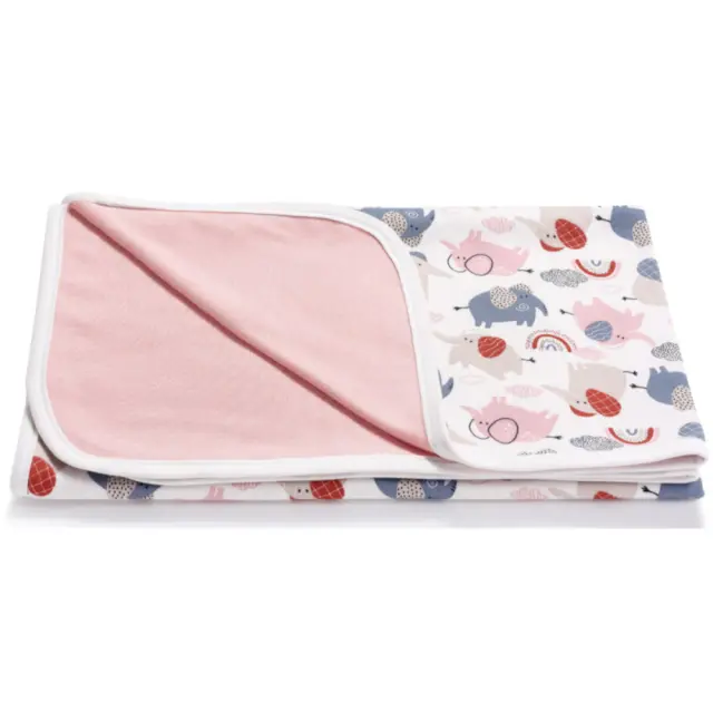 Κουβέρτα Διπλής Όψεως 75x100cm Interlock Pink Elephant 5904506811304