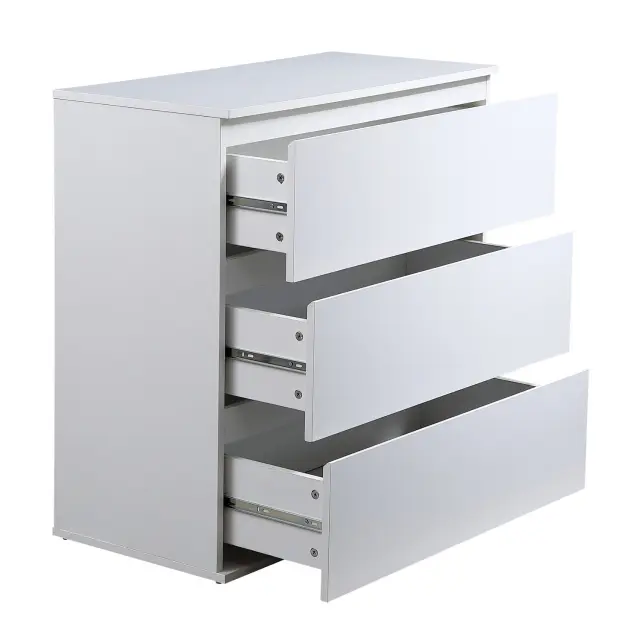 Συρταριέρα Ady Unihome σε άσπρο χρώμα 3 συρτάρια 80x40x80εκ 3