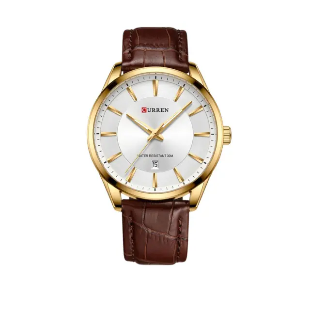 Curren 8365 Ανδρικό Ρολόι 45mm Μπαταρίας με Δερμάτινο Λουράκι Brown 8365-brown