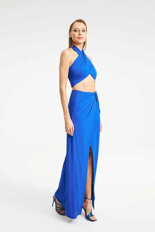 Maxi Φούστα με Draped Δέσιμο & Σκίσιμο MAIA SKIRT - XS 3