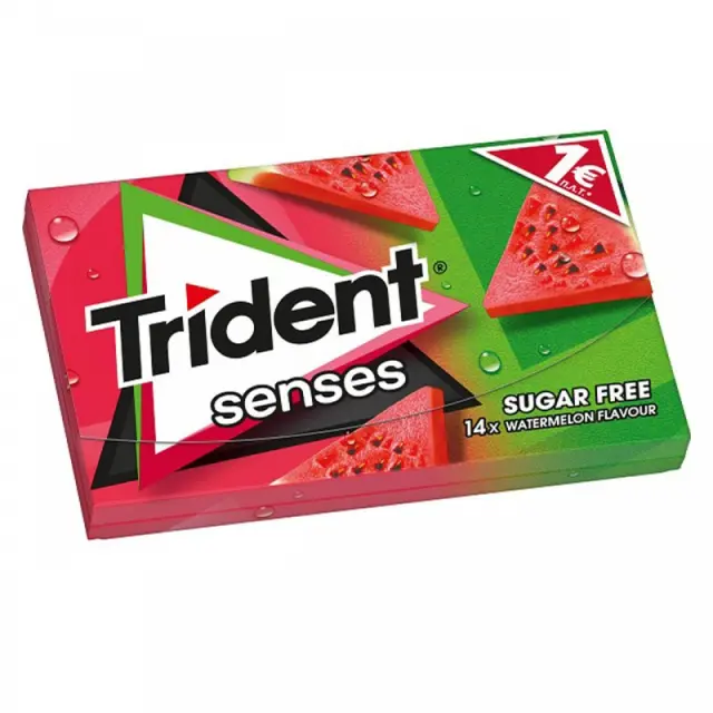 Trident Senses Καρπούζι Χωρίς Ζάχαρη 27gr Συσκ. 12 τμχ