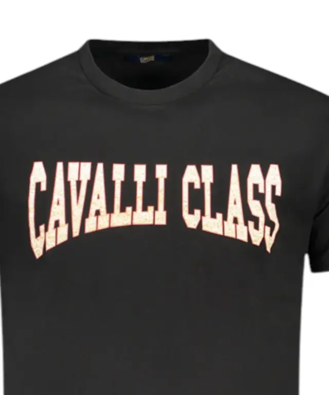 Cavalli Class - Ανδρική Μπλούζα T-Shirt Κοντομάνικη Short Sleeve TXT61AJD060-05051 Μαύρο 3