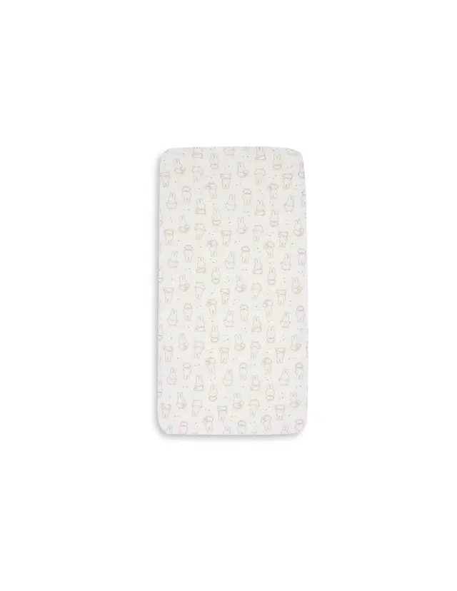 Jollein: Fitted Sheet - Jersey - Miffy Moments Light Terra σεντόνι κούνιας με λάστιχο 70/75x140/150cm 3