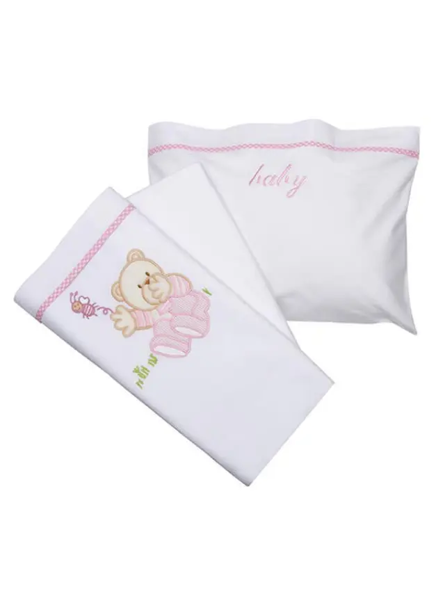 Σεντόνια κεντητά κούνιας Bear 04 Rose Κούνιας Sunshine