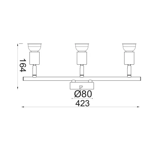 ΣΠΟΤ III ΜΑΥΡΟ ΜΑΤ 3 Χ GU10 TRINITY / MC634BK3 2