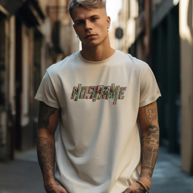 T-shirt Noshame® Mπεζ με τύπωμα Jungle - 112388 - XXL
