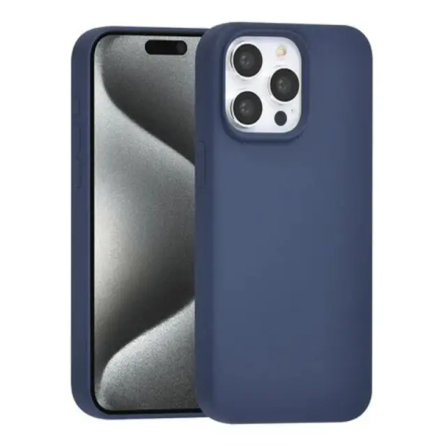 TUNIQ iPhone 15 Pro Max Back cover case - Premium Liquid silicone - Dark Blue