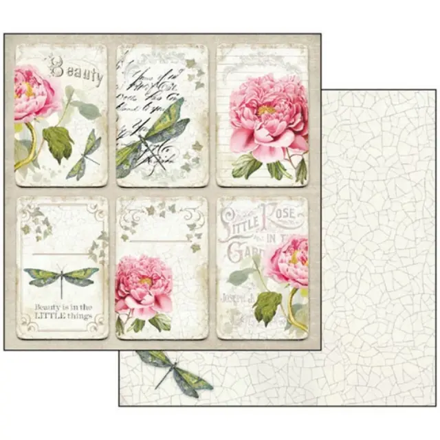 Σετ 10 Χαρτιά Scrapbooking Stamperia Διπλής Όψης - Letters & Flowers - 30x30cm 3