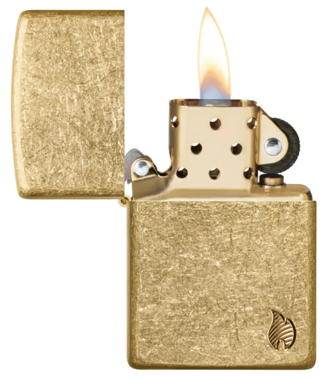 ZIPPO Αναπτήρας - Armor® Tumbled Brass Flame (46398) 2