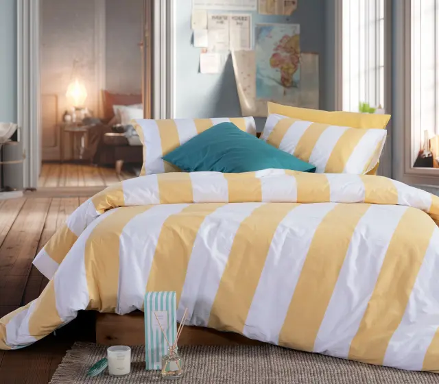 Nef-Nef Homeware Σετ Σεντόνια Μονά Casual Vertia Με Λάστιχο 170x270 Yellow