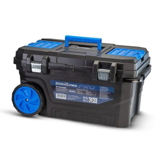 Bormann Pro BTB3322 - Εργαλειοθήκη Πλαστική "Snake" Με Ρόδες, Τηλεσκοπική Λαβή & Ταμπακέρα (054351)