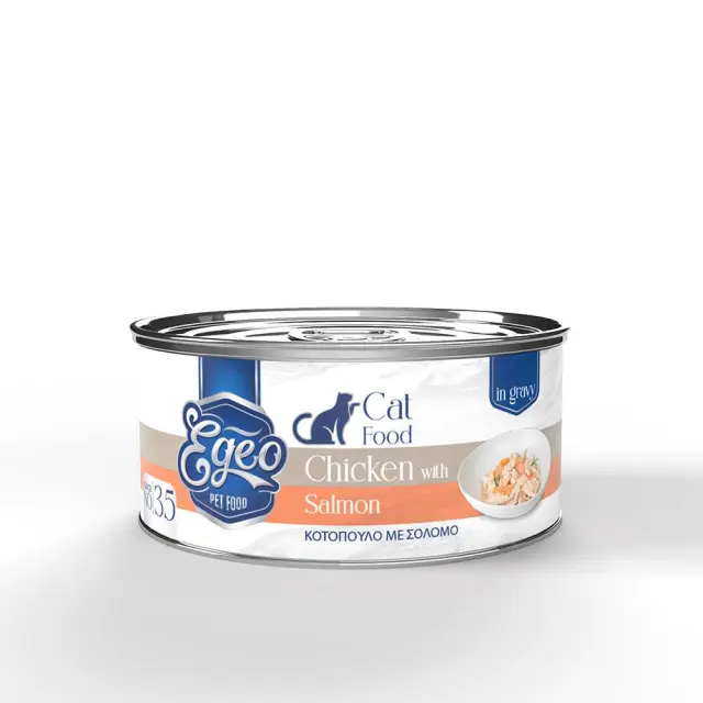 Egeo Υγρή Τροφή Adult Κοτόπουλο Με Σολομό Σε Σάλτσα 70gr Μονόχρωμο