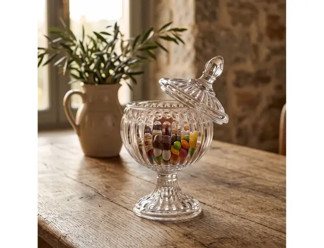 Διακοσμητική Φοντανιέρα Home Deco Factory με καπάκι και διαστάσεις 8x8x15cm KA6234