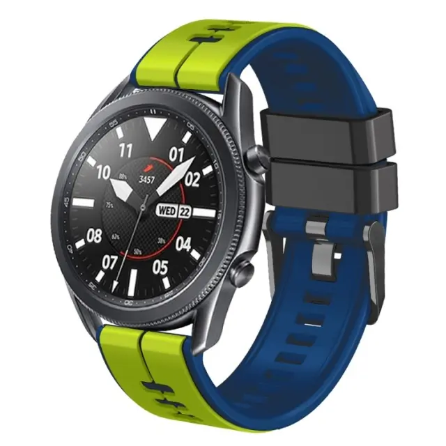 Dual Colour Λουράκι για Smartwatch 22mm-Lime/Blue OEM