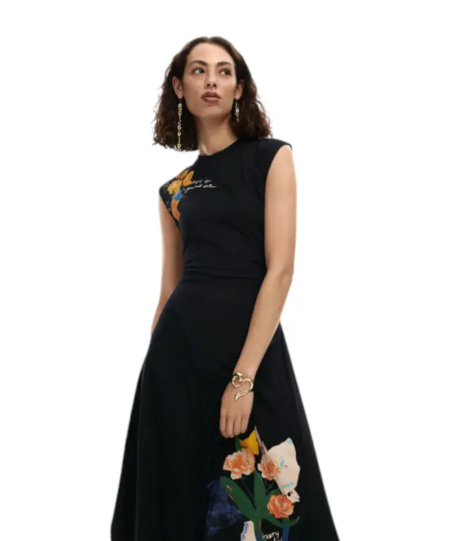 Desigual - Γυναικείο Μακρύ Φόρεμα Leyter 26SWVK50-2000 Μαύρο 3