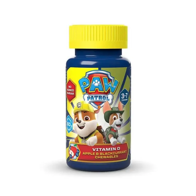 Health Fuel Paw Patrol Vitamin D 400iu Apple Blackcurrant 60 μασώμενες ταμπλέτες
