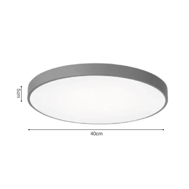 InLight Πλαφονιέρα οροφής LED 20W 3CCT (by switch on base) από γκρι μέταλλο και ακρυλικό D:30cm (42035-D-Gray) 2