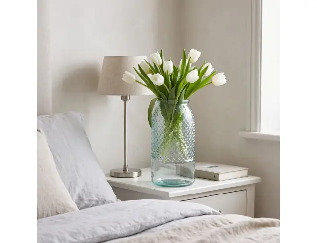 Διακοσμητικό Βάζο Glass Drops Diamante (5947) Aπό 100% ανακυκλωμένο γυαλί, Xωρητικότητας 3.6L, Διαστάσεων Ø 15 x Υ 28 cm 5947