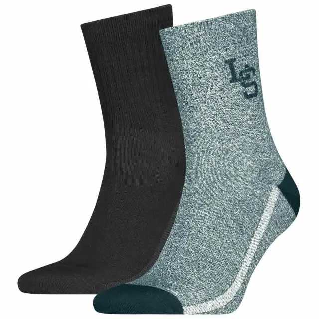 Levi's Short Cut Mouline Socks 2-Pack Green/Black Green/Black - 43/46 2