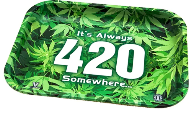 V-Syndicate Rolling Tray Δίσκος 420 Green - Large (27x33cm)
