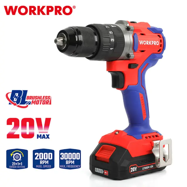 WORKPRO ΕΠΑΝΑΦΟΡΤΙΖΟΜΕΝΟ ΔΡΑΠΑΝΟΚΑΤΣΑΒΙΔΟ ΚΡΟΥΣΤΙΚΟ 20V-Li BL 60Nm. (2×2,0AH) WP390007 (PROFI)