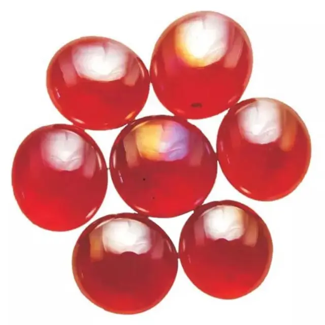 Γυάλινες Πέτρες Καμπουσόν - Red Iridescent - Ø15-20mm - 100gr