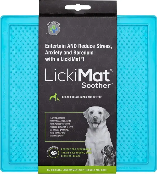 LICKI MAT - Dog Bowl Soother Light Blue 20X20Cm - (645.5344) - Pet Supplies