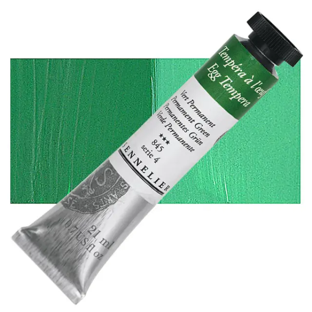 Αυγοτέμπερα Sennelier - 845 Permanent Green - 21ml