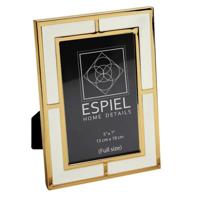 Κορνίζα μεταλλική λευκό 13x18cm Espiel FAM702