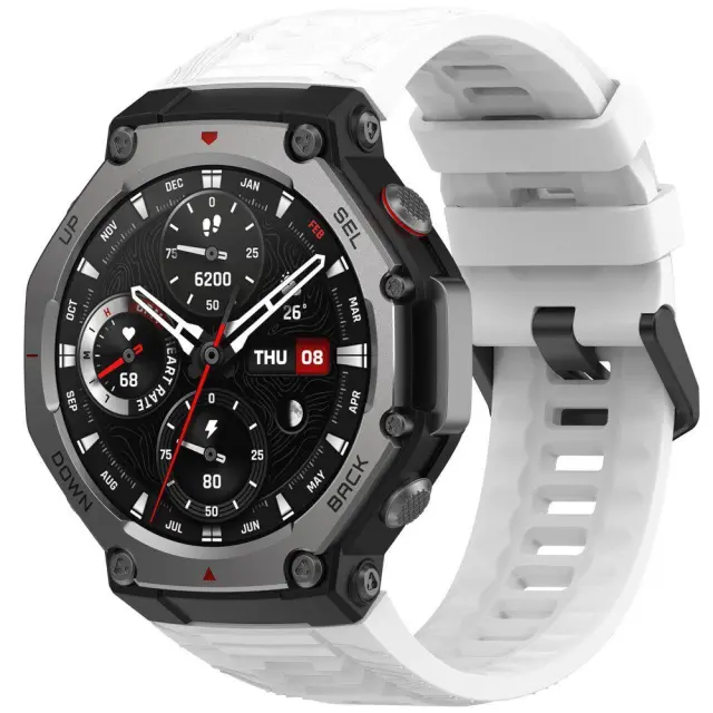 Breatheable Λουράκι Σιλικόνης για Xiaomi Amazfit T-Rex 3-White OEM 3