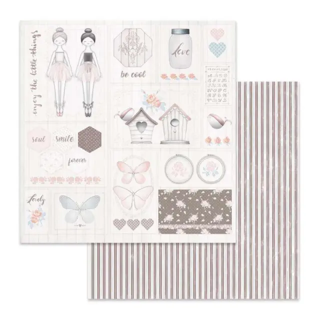 Χαρτί Scrapbooking Stamperia Διπλής Όψης - Φωλιές & Πεταλούδες - 31x30cm