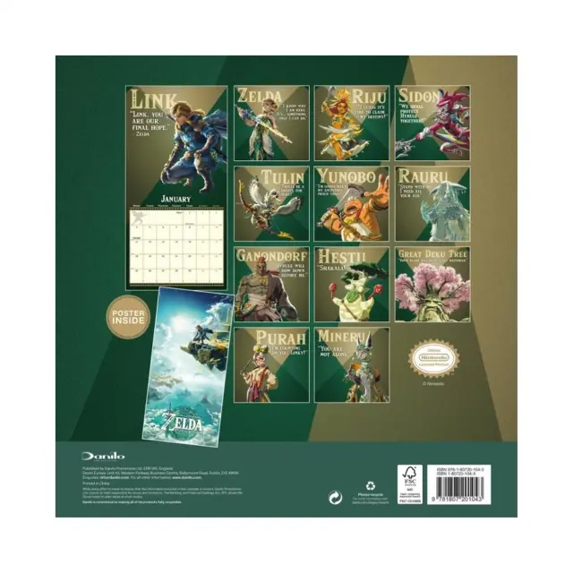 HMEΡΟΛΟΓΙΟ ΤΟΙΧΟΥ THE LEGEND OF ZELDA 2027 30X30 CALENDAR DAN2729827 2