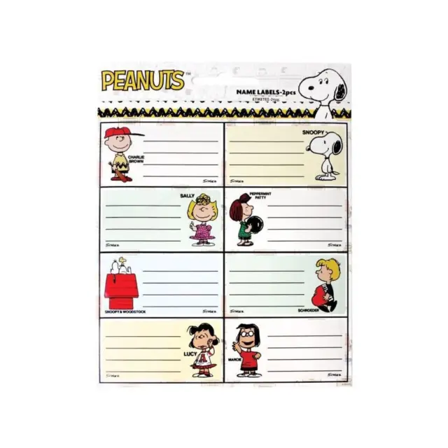 BMU Αυτοκόλλητες Ετικέτες Τετραδίων (16τμχ): Peanuts