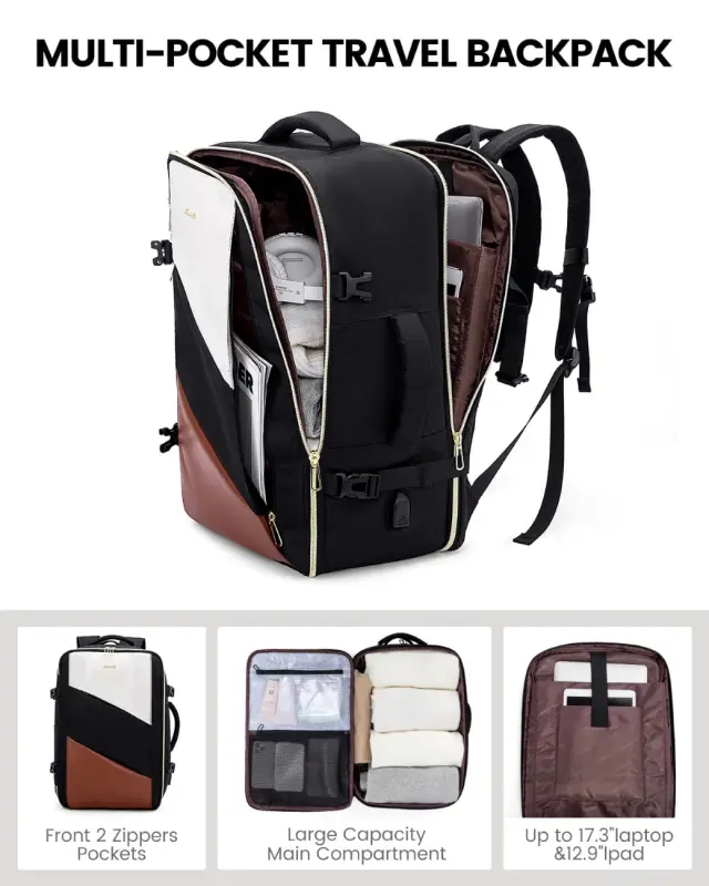 Σακίδιο καμπίνας 40L Carry on 17,3 UB2194 black/beige - One Size 3