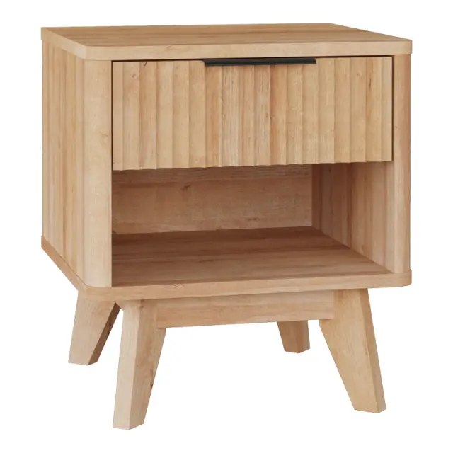 Κομοδίνο Hamea pakoworld mdf σε φυσική απόχρωση 45x39.5x50.2εκ