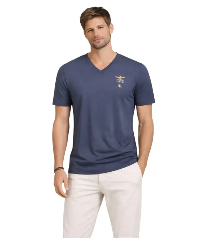 Aeronautica Militare - Ανδρική Κοντομάνικη Φανέλα SCOTI006J508-08184 Μπλε Σκούρο - M