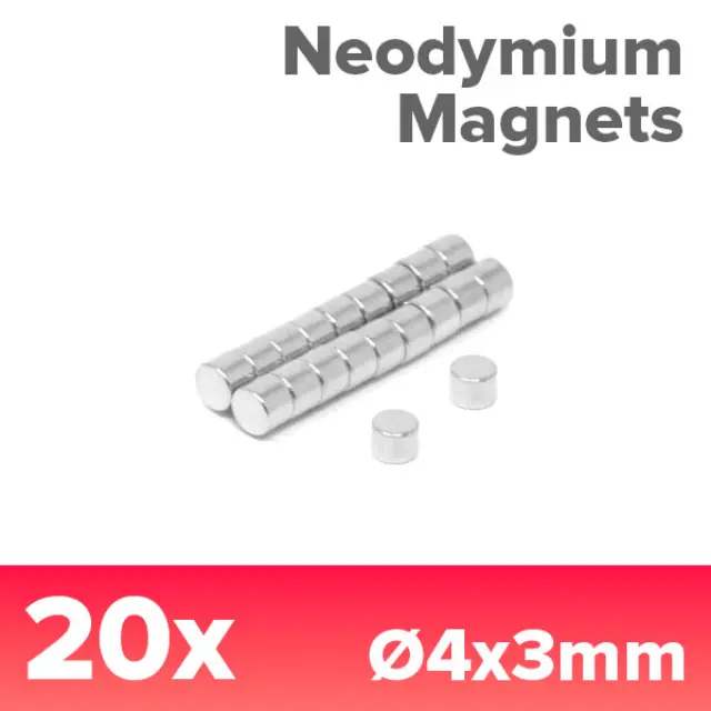 Μαγνήτες Νεοδυμίου Ø4x3mm- 20τεμ