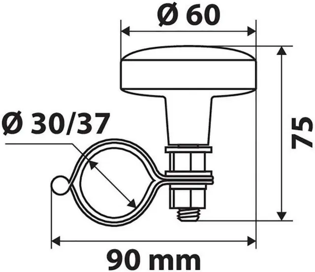 Lampa Τεμπέλης Τιμονιού Spinny Line Carbon Μαύρο/Κόκκινo 00139 3