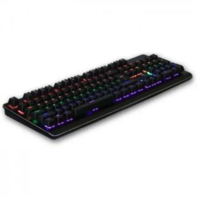Ενσύρματο μηχανικό gaming πληκτρολόγιο, με backlight RGB LED φωτισμό 6 χρωμάτων και επιφάνεια από αλουμίνιο σε μαύρο χρώμα. 3