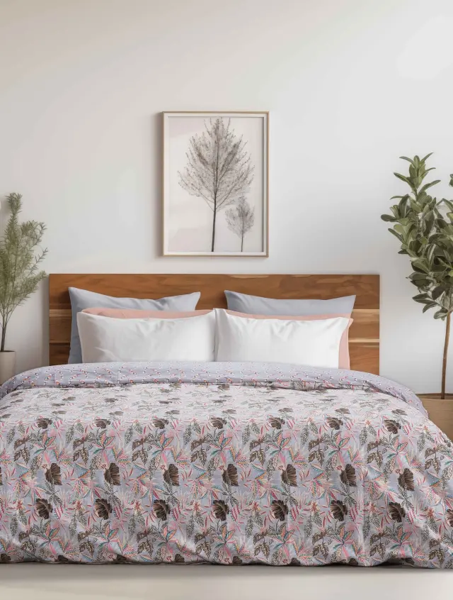 Σετ Σεντόνια BUDS MADI γίγας (King Size) με λάστιχο: 270 x 280 + 180 x 200+30 +2 μαξιλαροθήκες 52 x 72 εκ.