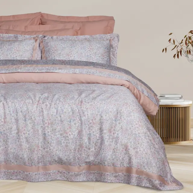 Σετ Παπλωματοθήκη 220x240 Υπέρδιπλη Executive Das Home 1707 Pink 100% Tencel