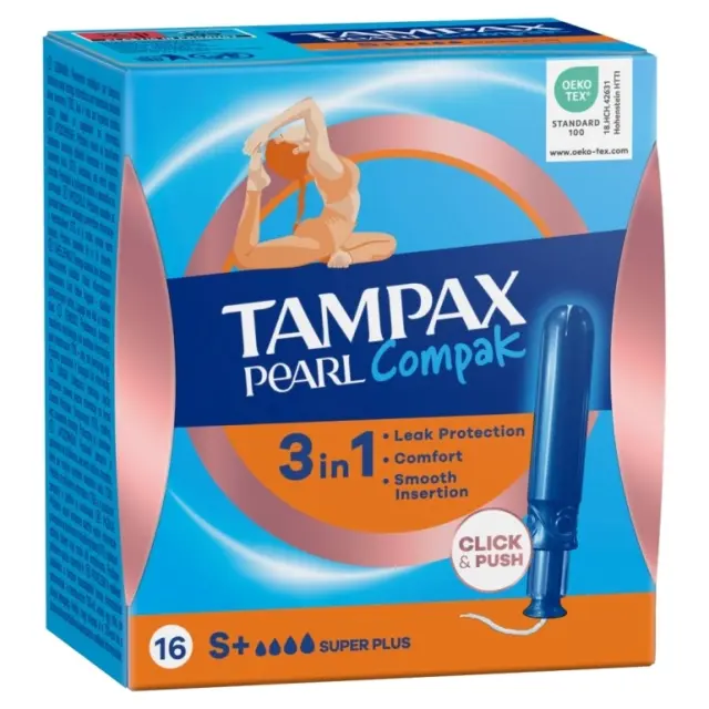 TAMPAX Compak Pearl Super Plus Ταμπόν με Απλικατέρ 16τμχ 2