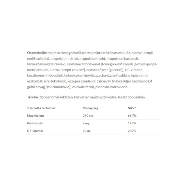 JutaVit Magnesium 250mg + B6 + D3 Retard 2