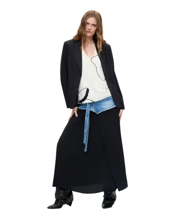 Desigual - Γυναικείο Μακρύ Σακάκι Μπλέιζερ Ame Nino 26WWEW46-2000 Μαύρο 2