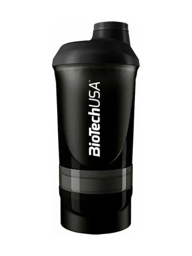 BioTechUSA Shaker wave+ black smoked 600ml(+200ml+150ml) (24060401)