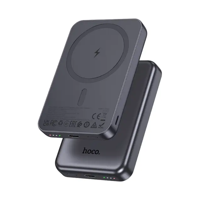 Power Bank Hoco J160 5000mAh με Ασύρματη Φόρτιση 5W και Έξοδο USB-C 5V/2A και LED Ένδειξη Μπαταρίας Μαύρο
