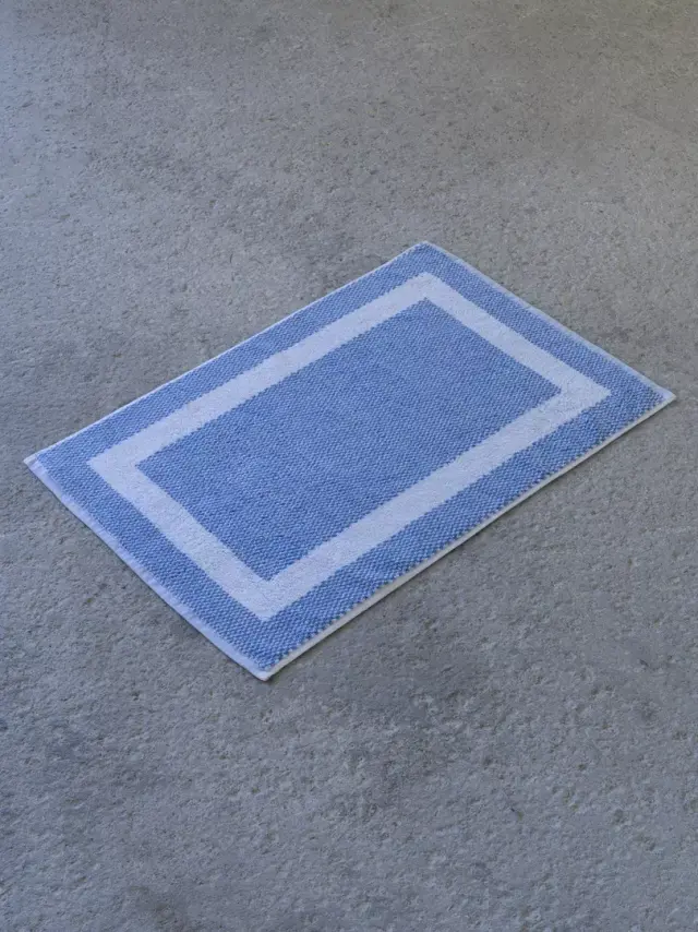 Nima Hotelling Πατάκι Μπάνιου 50x75 Dobby - Blue with White Border Μπλε