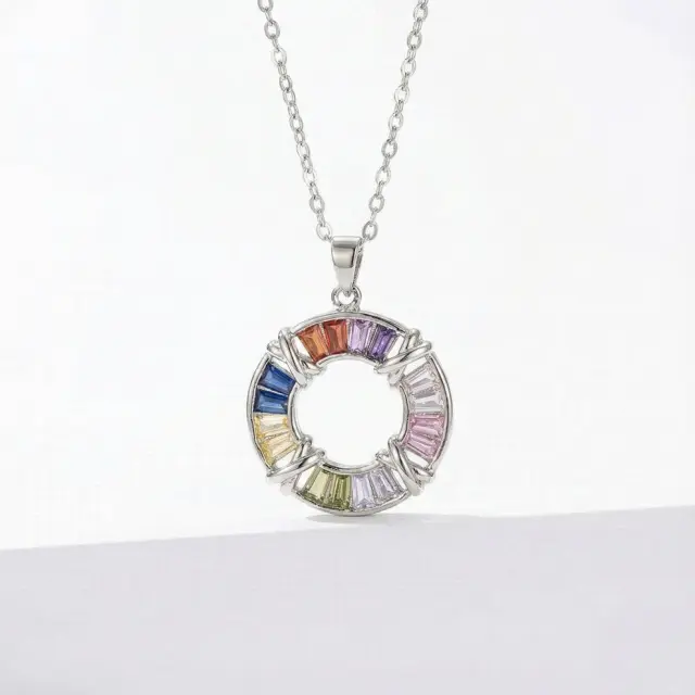 Rainbow Circle Necklace